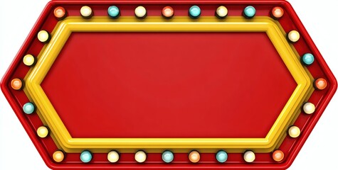Bright Vintage Marquee Sign Frame with Colorful Light Bulbs