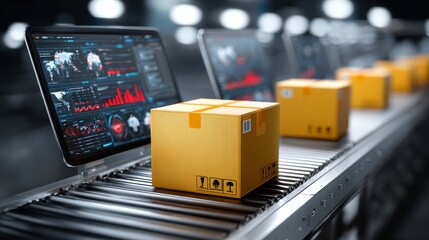 Scanning incoming packages with ar technology at docking stations enhancing efficiency in logistics and supply chain management