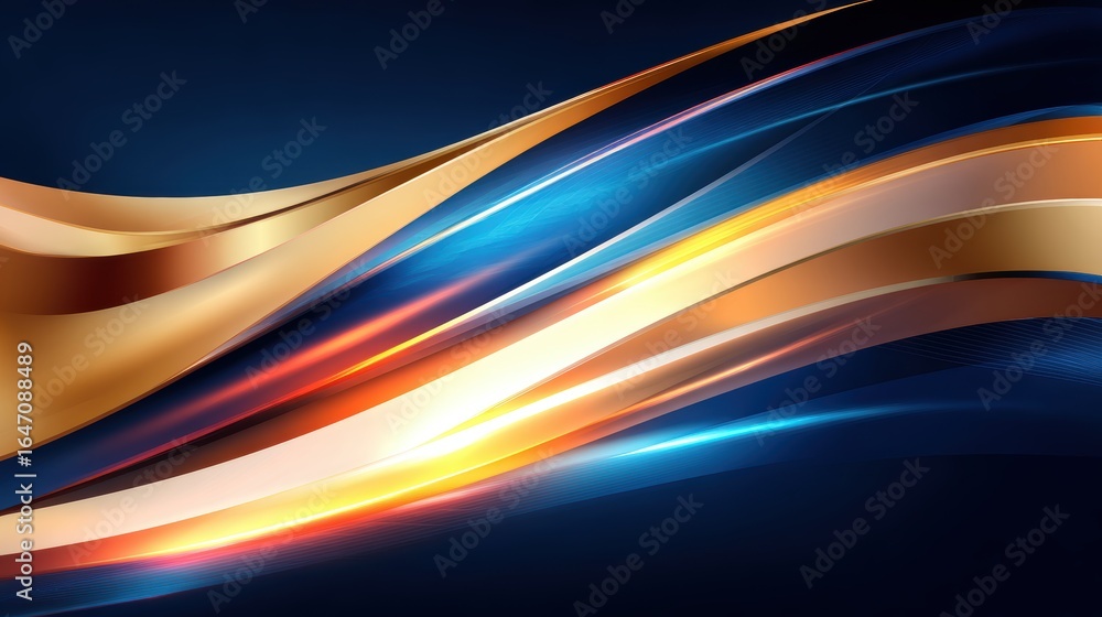 Poster abstract flowing curves in vibrant colors create a dynamic background for creative design projects