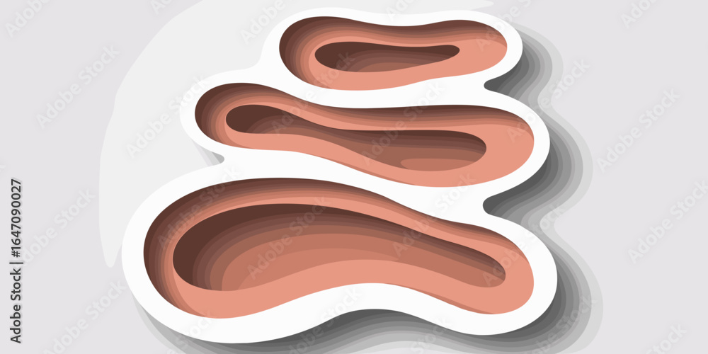 Poster 3d layered blob vector set with paper cut-out style on white background
