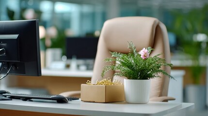 Laid-off employees packing in empty office space a heartbreaking scene of job loss in corporate environment