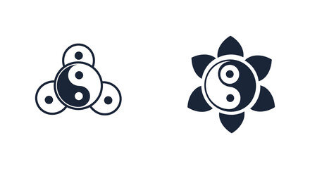 Yin Yang Symbol Variations Harmony Balance and Interconnectedness in Minimalist Design