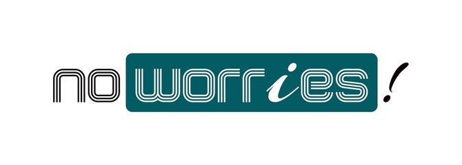 Testo NO WORRIES con colore variabile e sfondo