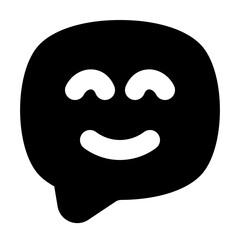 Happy Chat Bubble Emoticon Icon