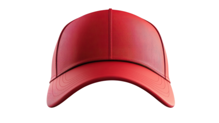 A bright red cap with a sleek texture is presented prominently, emphasizing its design and color