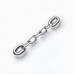 Metallic chain links isolated on a white background