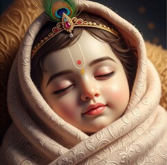 professional, iconic, and high-quality image of Lord Bal Krishna. Vibrant Gopalkala Dahi Handi 2025 Krishna Janmashtami Festival