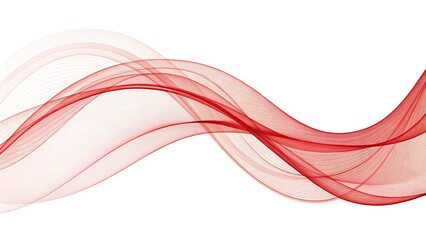 Abstract Red Wave Design: Modern Flowing Lines on White Background for Graphic Art Projects and Creative Visuals.