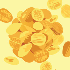 Snack food vector showing thin potato crisps..eps