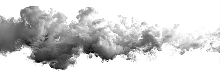Abstract grayscale cloud-like shapes against a white background