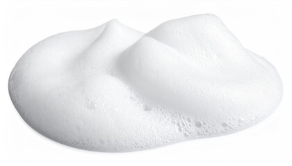 White Cleanser Foam Texture Isolated on White Background – Cosmetic Mousse, Soap, or Shampoo Suds	
