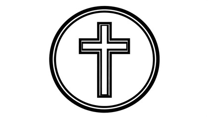 Obraz premium Christian cross within circle