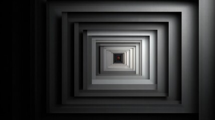 Abstract tunnel of nested squares
