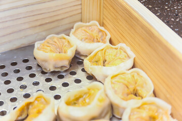 Asian traditional food. Korean style dumplings