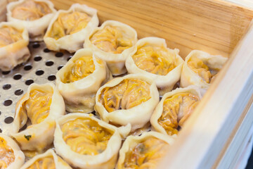 Asian traditional food. Korean style dumplings