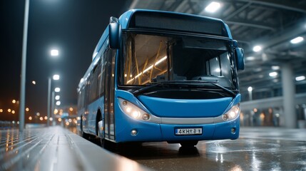 Obraz premium Transforming nighttime bus stations ar-powered lighting solutions for enhanced safety and experience