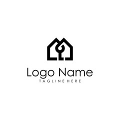 house key logo vector