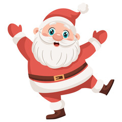 Flat vector illustration in children's style. Happy Sweet Santa on white background. Vector illustration