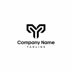 Fototapeta premium vector logo of the initials PY