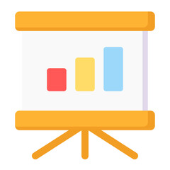 Presentation Board Bar Graph Icon