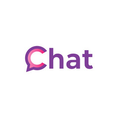 A modern Chat logo with a stylized speech bubble forming the letter 