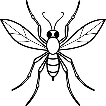 black and white wasp drawing clip art preview