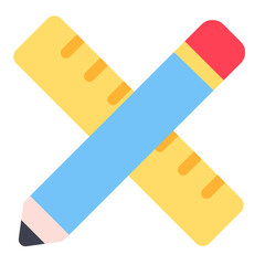 Pencil And Ruler Design Icon