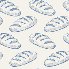 Breads Hand Draw Sketch Pattern Background