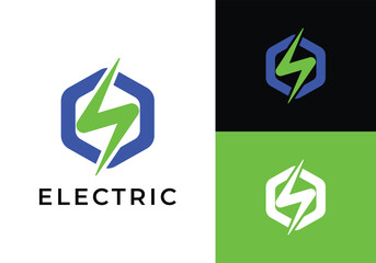 This is a lightning bolt logo with a hexagon frame in simple neon colors. This logo is suitable for tech companies, battery manufacturing companies, energy companies, and such.