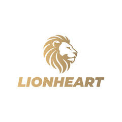 A bold and elegant Lion logo, featuring a side profile of a lion's head, perfect for brands that value courage, strength, and leadership.