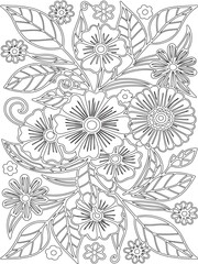 Fototapeta premium Zentangle flowers coloring pages for adults and kids