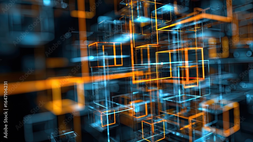 Poster experience the dynamic future of technology with this stunning, abstract network of glowing blue and