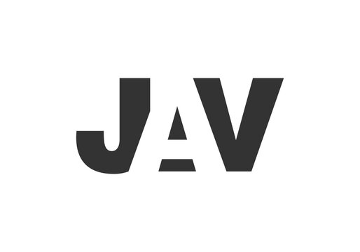 JAV logo design. Initial letter J A V bold font style for tech startups, consulting, corporate branding. Creative company name, headlines typography identity, trendy logotype.