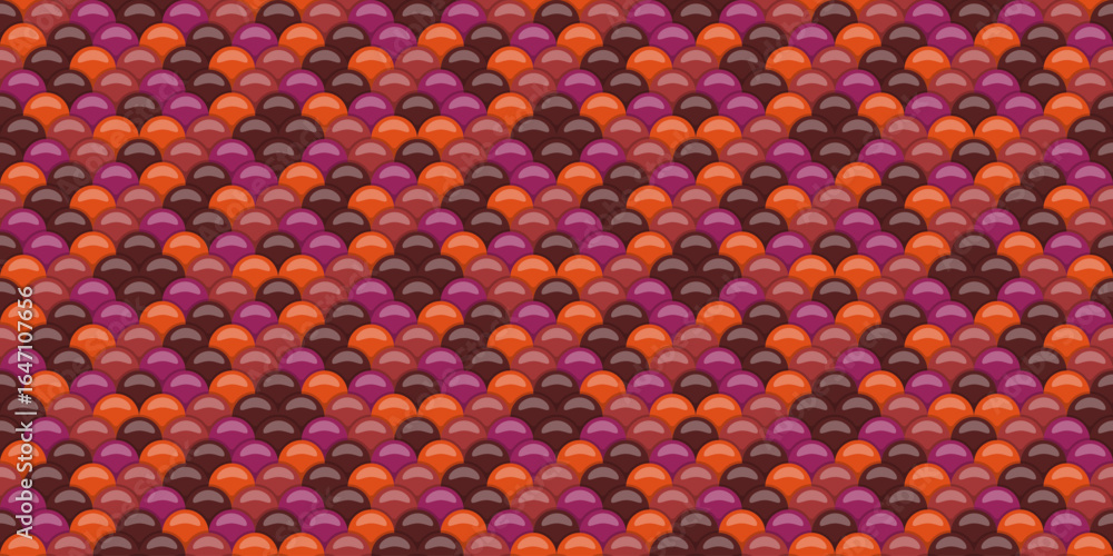 Poster abstract seamless pattern with vibrant, overlapping circles in autumnal hues. perfect for background
