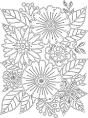 Zentangle flowers coloring pages for adults and kids