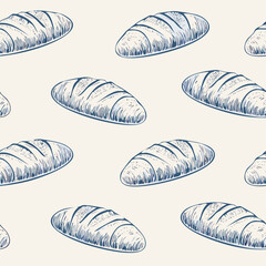 Breads Hand Draw Sketch Pattern Background