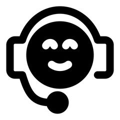 Smiling Face Headset Contact Icon