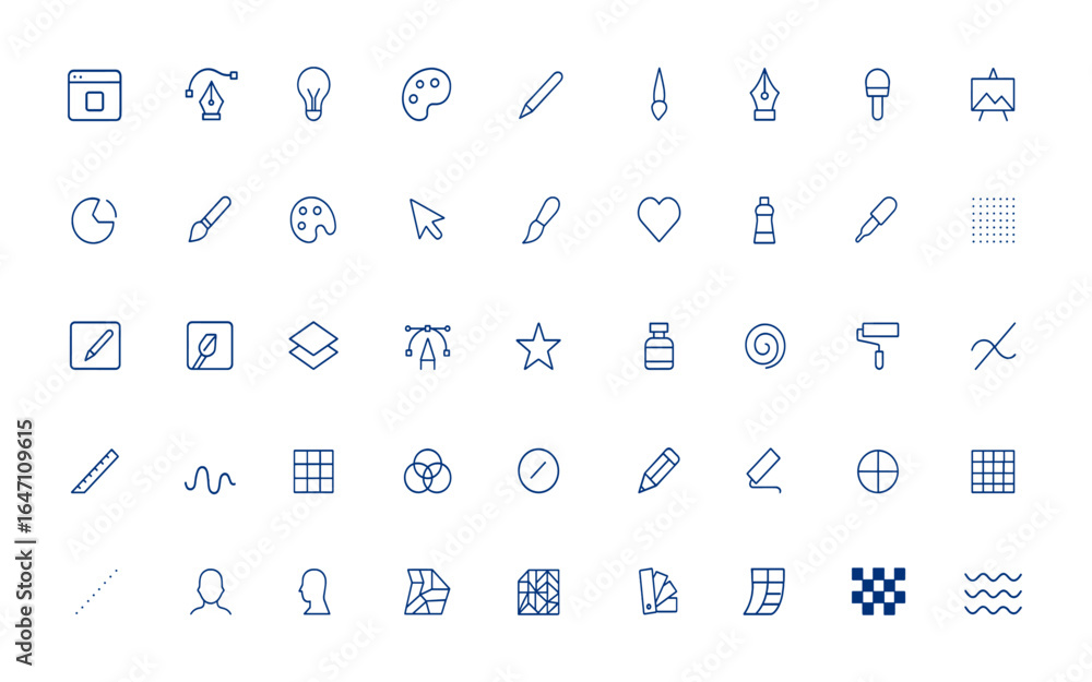 Aufkleber minimalist linear icons pack for ui design. artistic outline icon set with simple vector illustratio