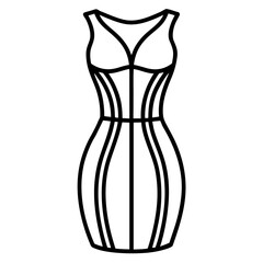 Bodycon dress line art vector