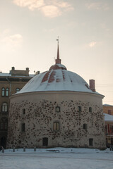 old town of Vyborg in winter