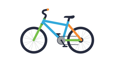 Fototapeta premium Vibrant bicycle icon featuring colorful frame and wheels for recreational use