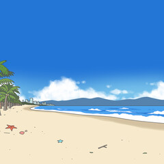 Beautiful natural beach scene full of summer romance