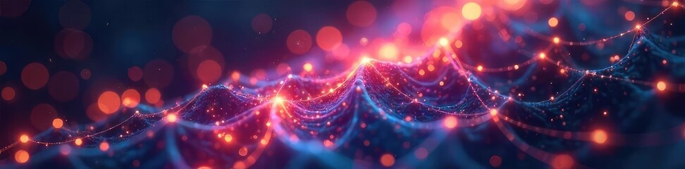 Vibrant Energy Flowing Through Interconnected Nodes A Futuristic Healing Visualization