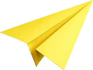 Minimal Yellow Paper Airplane Illustration