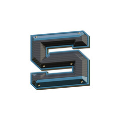 Futuristic Carbon 3D Alphabet or PNG Letters