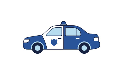 Fototapeta premium Stylized Police Vehicle Illustration, a Simple Graphic of Law Enforcement