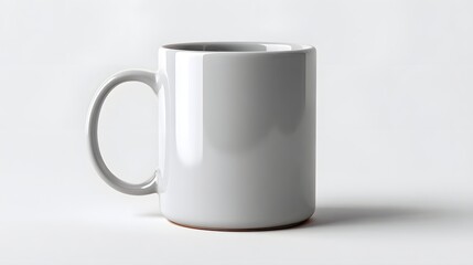 Obraz premium Empty White Ceramic Mug on a Minimalist Background Ready for Customization or Use