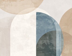 Minimalist abstract artwork featuring clean geometric shapes