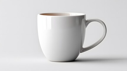 Fototapeta premium Minimalist White Ceramic Coffee Cup on a Simple Background