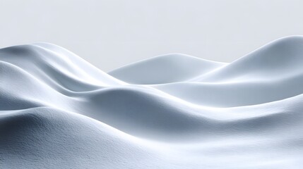 Obraz premium Abstract Landscape of Snowy Waves Undulating in a Soft White Environment
